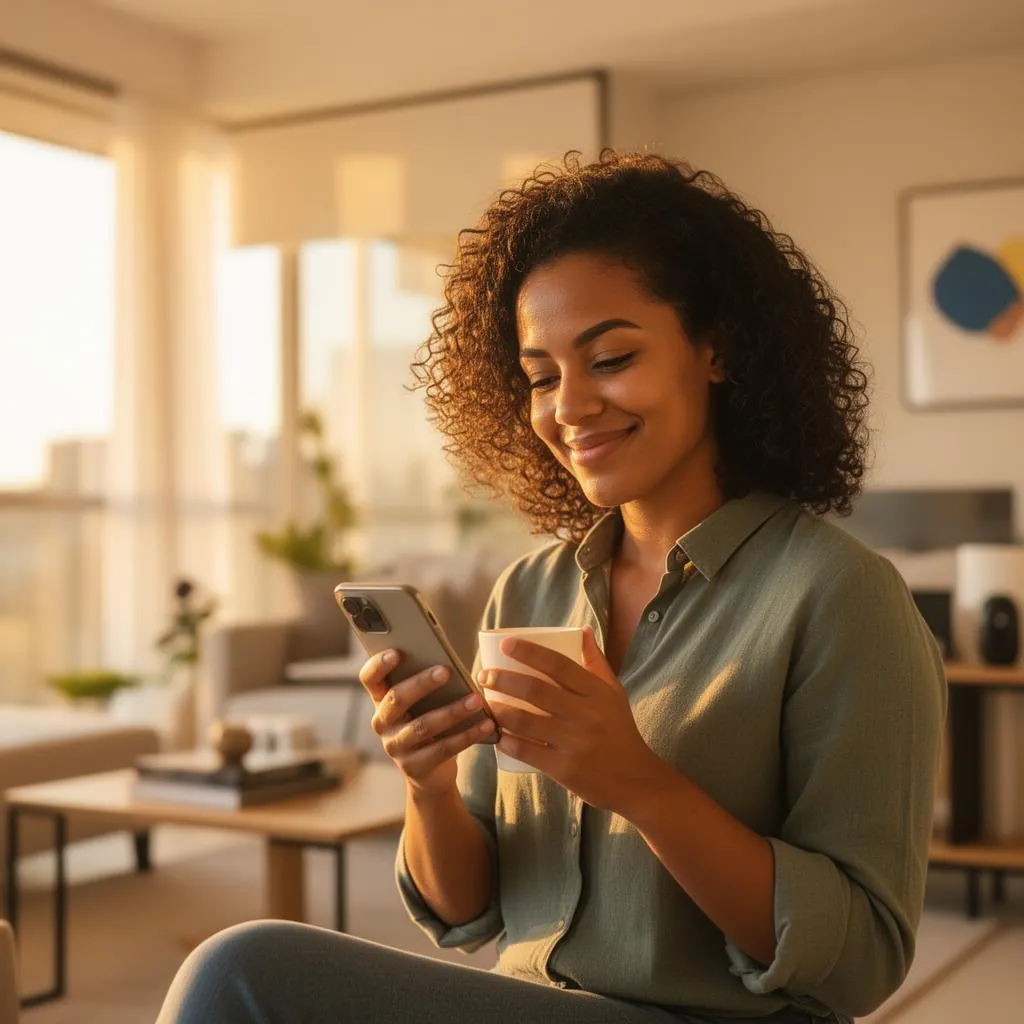 Pessoa relaxada e confiante após primeira venda online